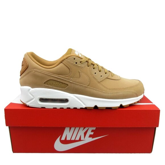 Nike Air Max 90 Premium Mens Size 11.5 Flax Sail Shoes NEW - Picture 1 of 16